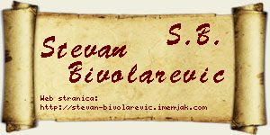 Stevan Bivolarević vizit kartica